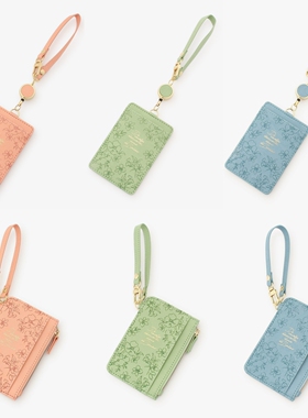 日本afternoontea日系花卉压花门禁卡套证件套卡包伸缩扣合成皮革