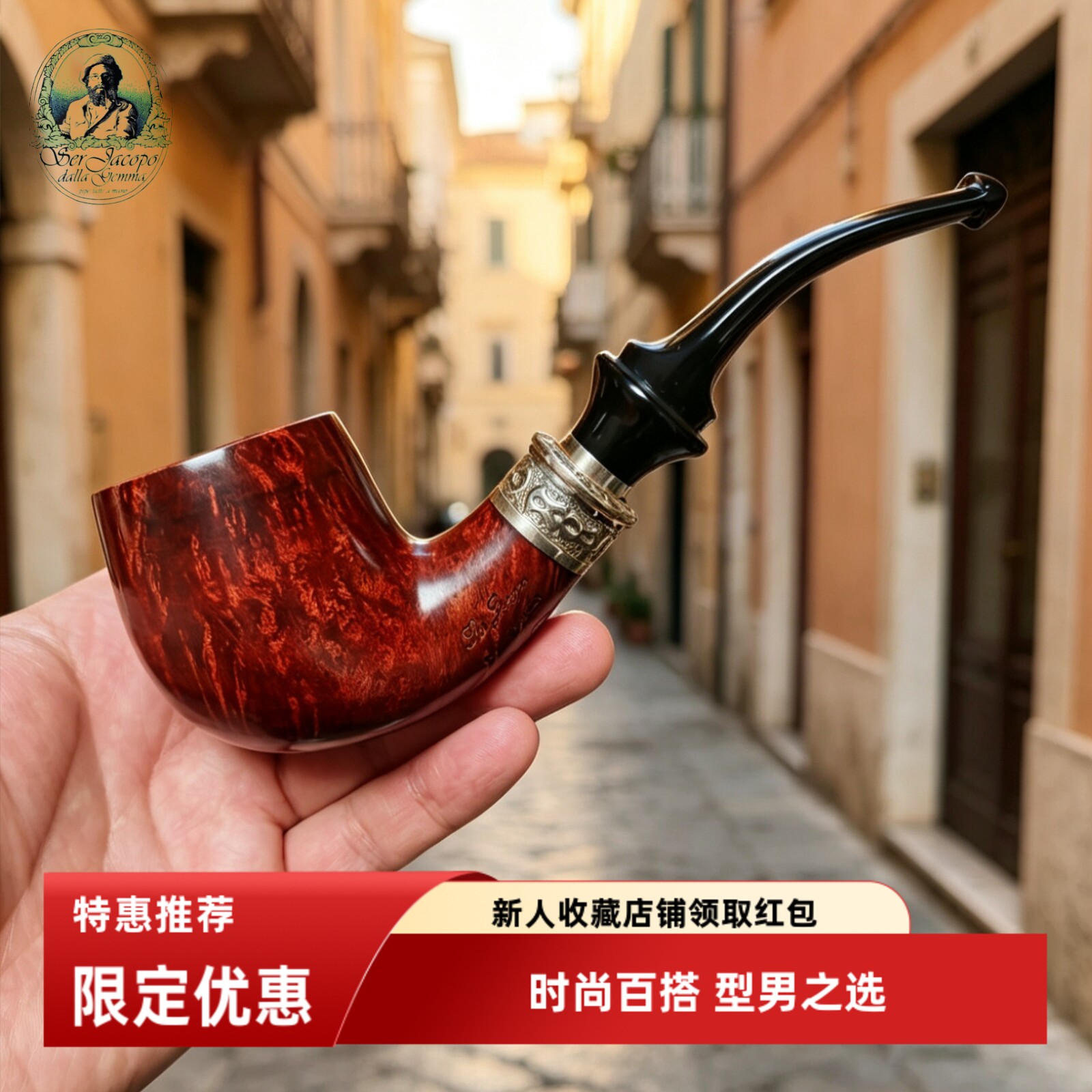 意大利雅克博Ser Jacopo达芬奇Leonardo Da Vince银双壁空腔包邮