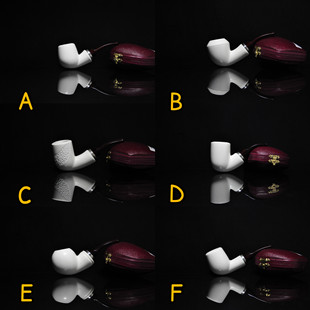 土耳其海泡石烟斗Ahmet Govem雪花料原石银圈大气室自由式包邮