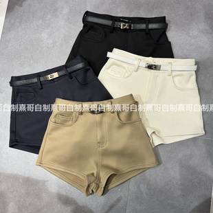 靴裤 韩版 高腰显瘦小个子性感弹力a字热裤 女秋冬新款 复古休闲短裤