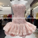 绝美抹胸蕾丝花苞连衣裙女轻奢高级感宴会礼服裙子法式 重工蓬蓬裙