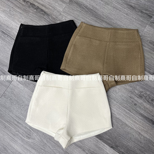 小个子紧身显瘦辣妹百搭包臀裤 2026新款 女生冬季 纯色高腰休闲短裤