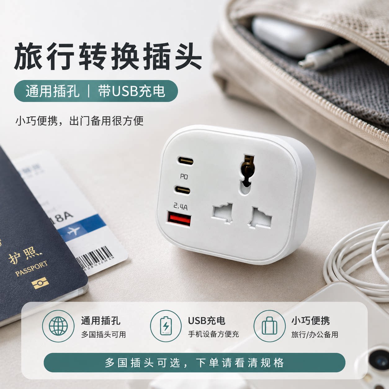 迷你UK美规港用英欧规转换插头座德国韩国马来西亚接头电源转换器