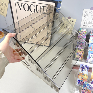卡片展示架阶梯式亚克力多功能收纳架多层大容量小卡架吧唧收纳架