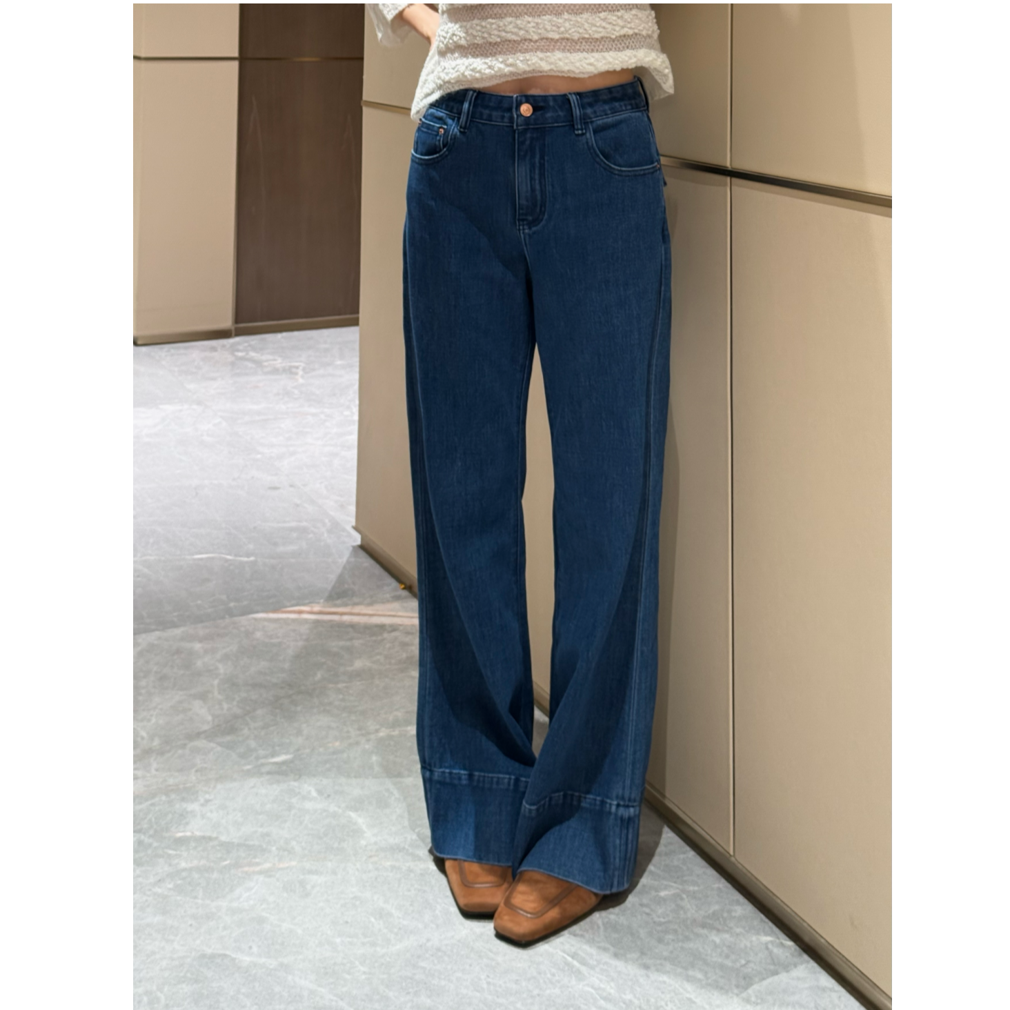 【C位牛仔】复古版型高腰显瘦莱赛尔微喇牛仔裤