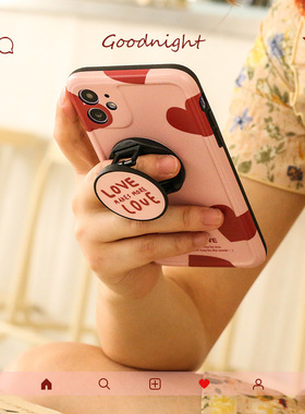 INS简约iPhone11pro指环支架手机壳适用苹果se/xr/xsmax硅胶防摔