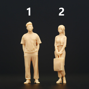 A175屌丝与邻家女孩1:64微缩人偶模型1:43白模沙盘人偶场景摆件
