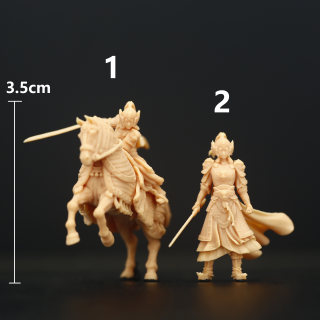 A179女将军花木兰关嫣1:64微缩人偶模型1:43白模沙盘人偶场景摆件