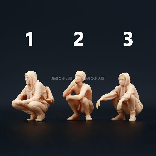 蹲坑抽烟164人偶模型手办