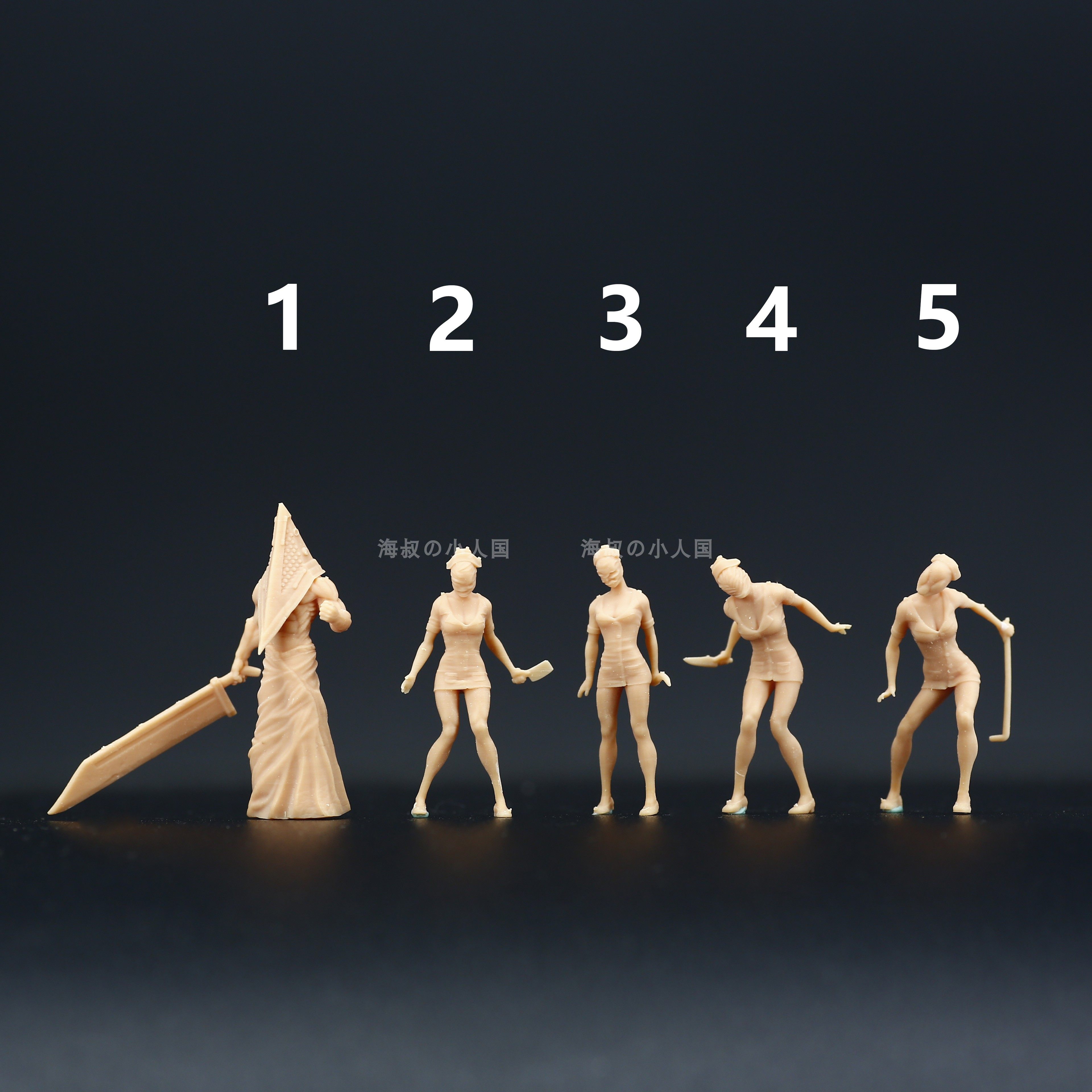 l009寂静岭boss三角头女护士1/64人偶模型1/87手办微缩小人