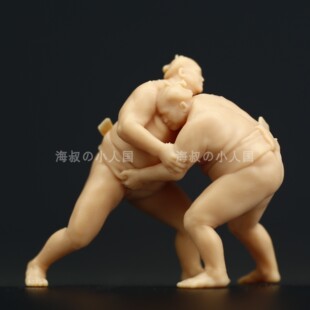 【海叔】A066日本相扑手1:64人偶模型手办1:43微缩白模沙盘小人