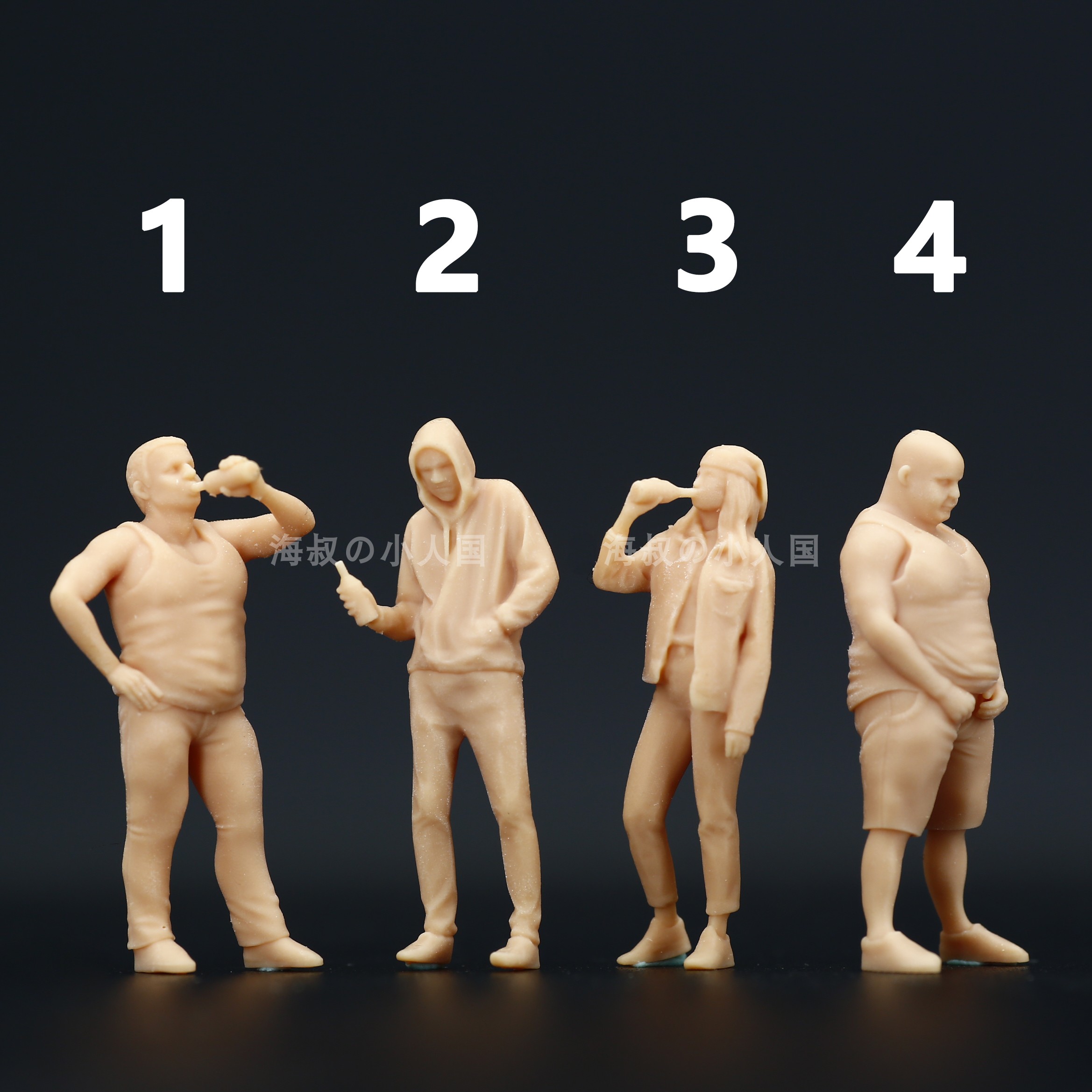 醉汉尿尿白模164人偶模型手办