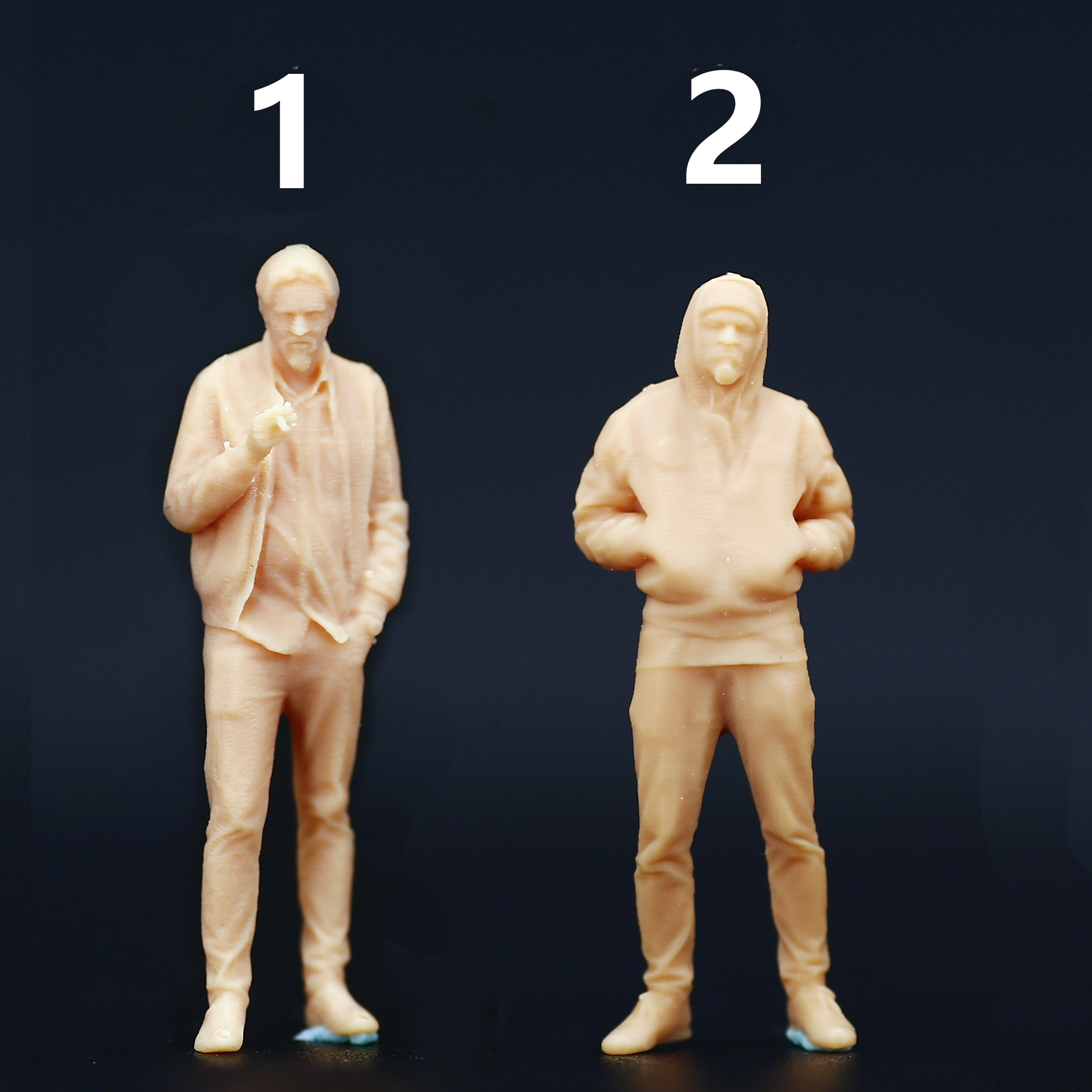 【海叔】l133抽烟帽子潮男1/87 1/64微缩模型景观沙盘迷你小人偶