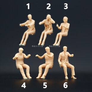 L249开车男女司机白模1:64人偶模型摆件手办1:87微缩沙盘小人