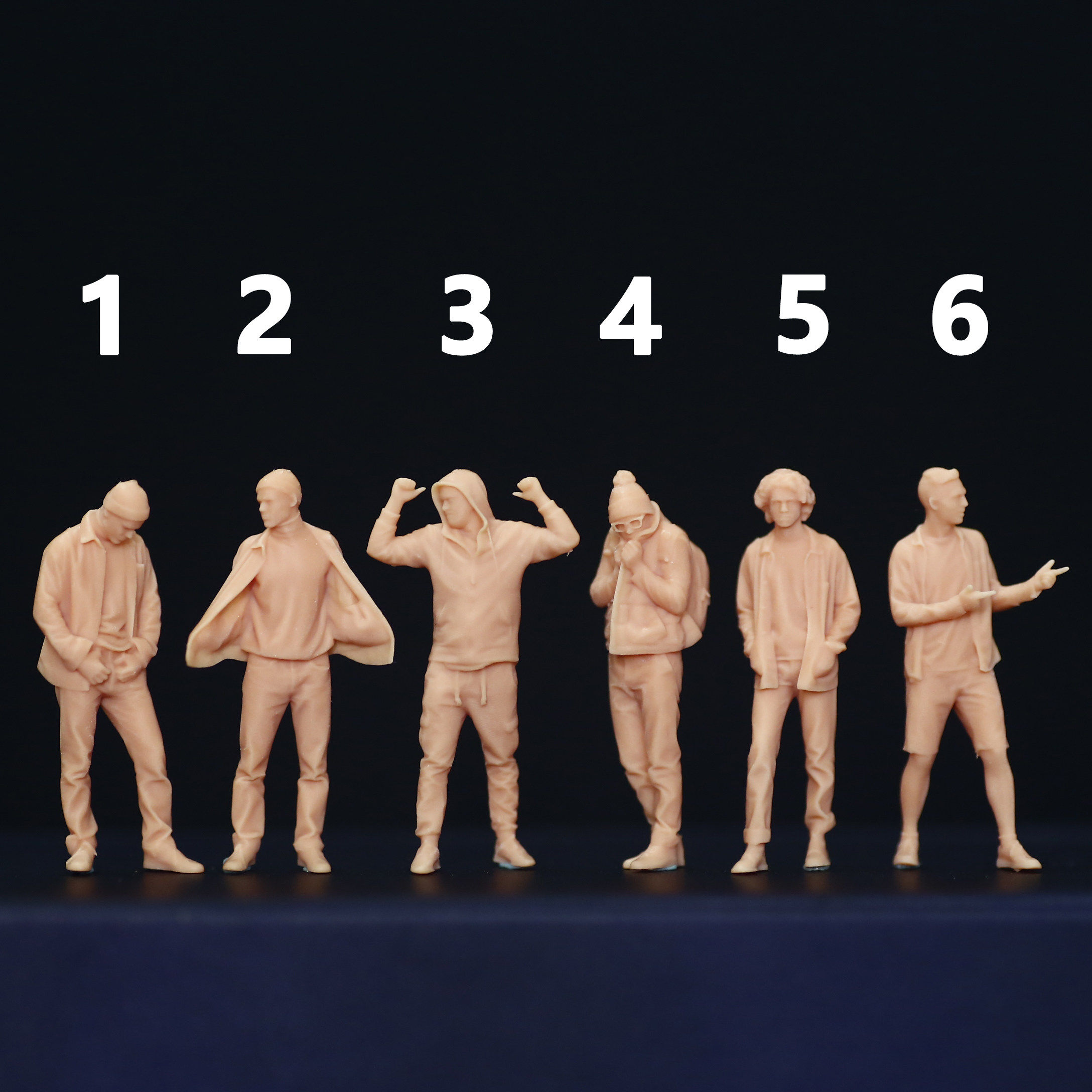 l311文艺小青年型男1:64人偶模型手办1:87微缩1:43沙盘小人