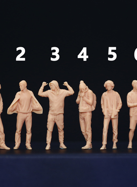 L311文艺小青年型男1:64人偶模型手办1:87微缩1:43沙盘小人