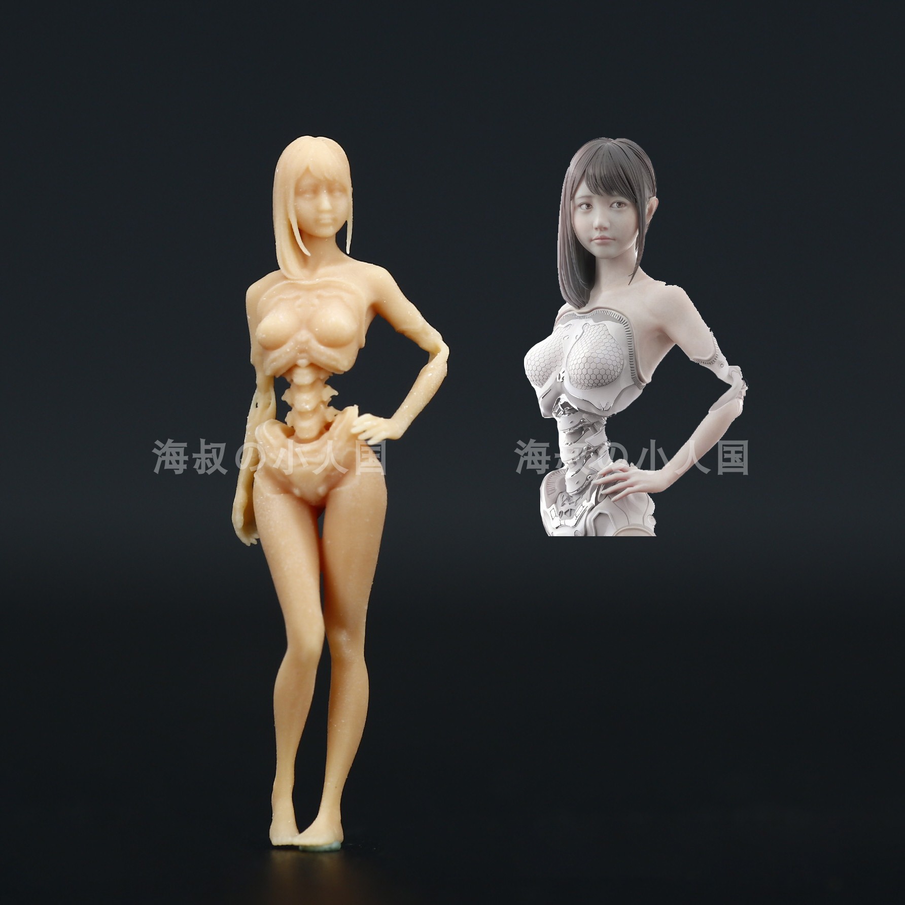 l378人造人机械美女1:64人偶模型手办1:43微缩沙盘树脂小人