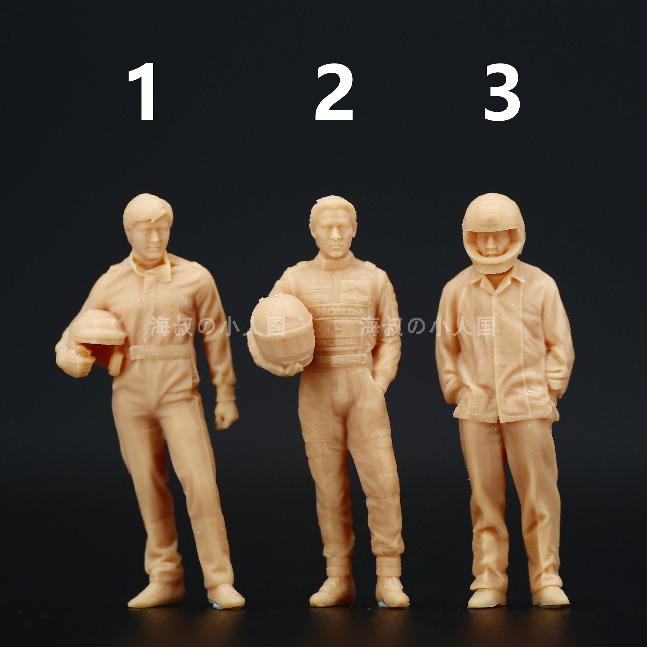 l336摩托赛车手发哥华仔戴头盔1:64人偶模型手办微缩1:43沙盘小人