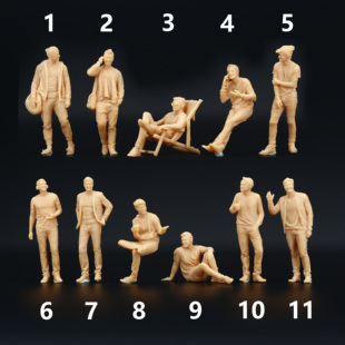 L154都市白领帅哥男模人物1/87 1/64人偶模型摆件手办微缩景观