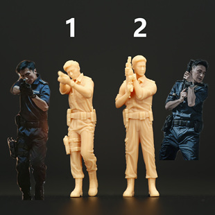 【海叔】1:64香港电影海关战线谢霆锋张学友微缩模型小人偶A334