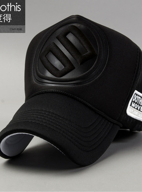 帽子男春夏季韩版潮女高顶网帽时尚棒球帽百搭货车帽潮牌鸭舌帽黑