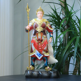 二郎神杨戬神像家用供奉汉白玉二郎显圣真君站像佛像保家镇宅摆件