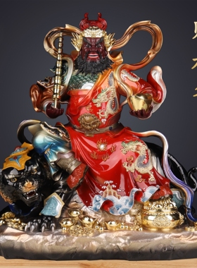 武财神赵公明仿铜唐彩树脂神像公司家用招财旺宅佛像财神爷摆件