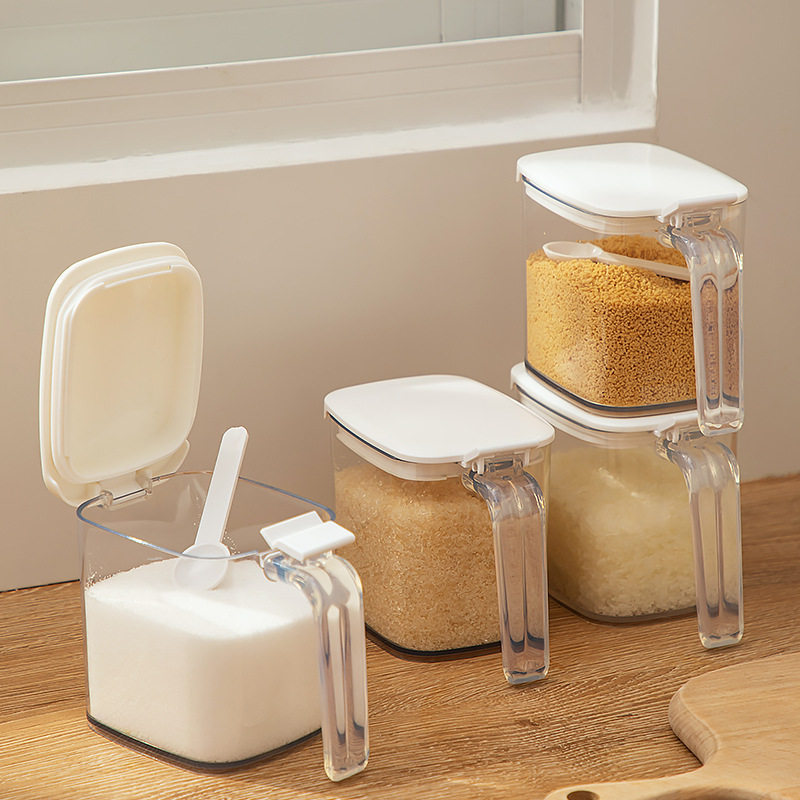 按压翻盖式调味罐透明可视密封带盖调料盒带把手盐味精鸡精调味盒,厨房/烹饪用具,调味瓶罐/调料研磨器,淘宝优惠券,粉丝福利购,淘宝优惠卷