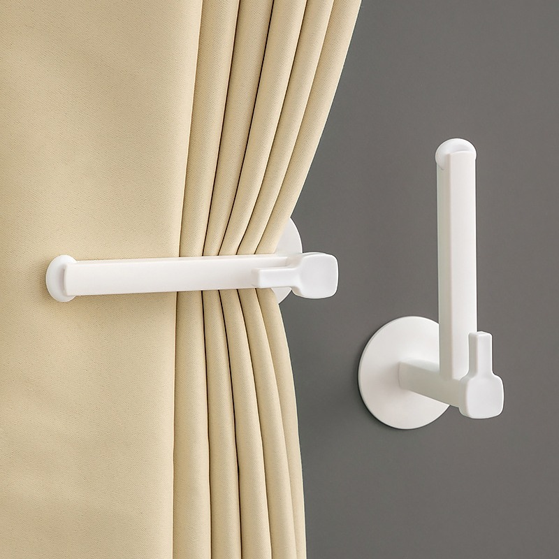 墙壁收拢挂钩免打孔窗帘固定器
