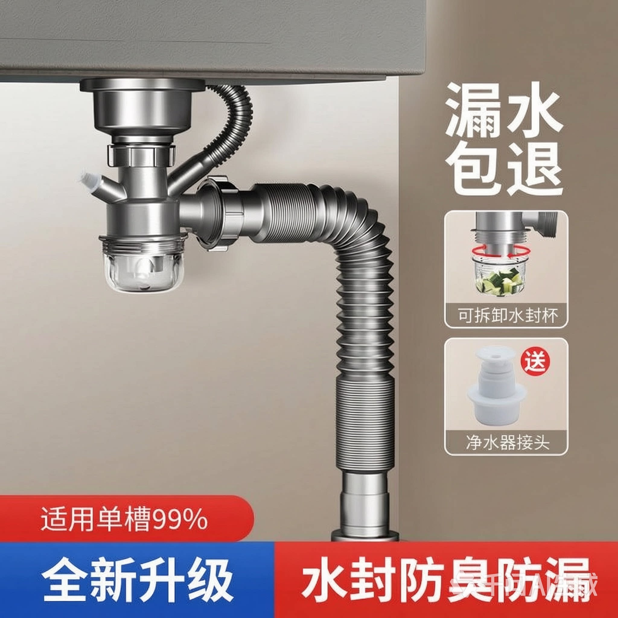 欧顺诺单槽下水管套装