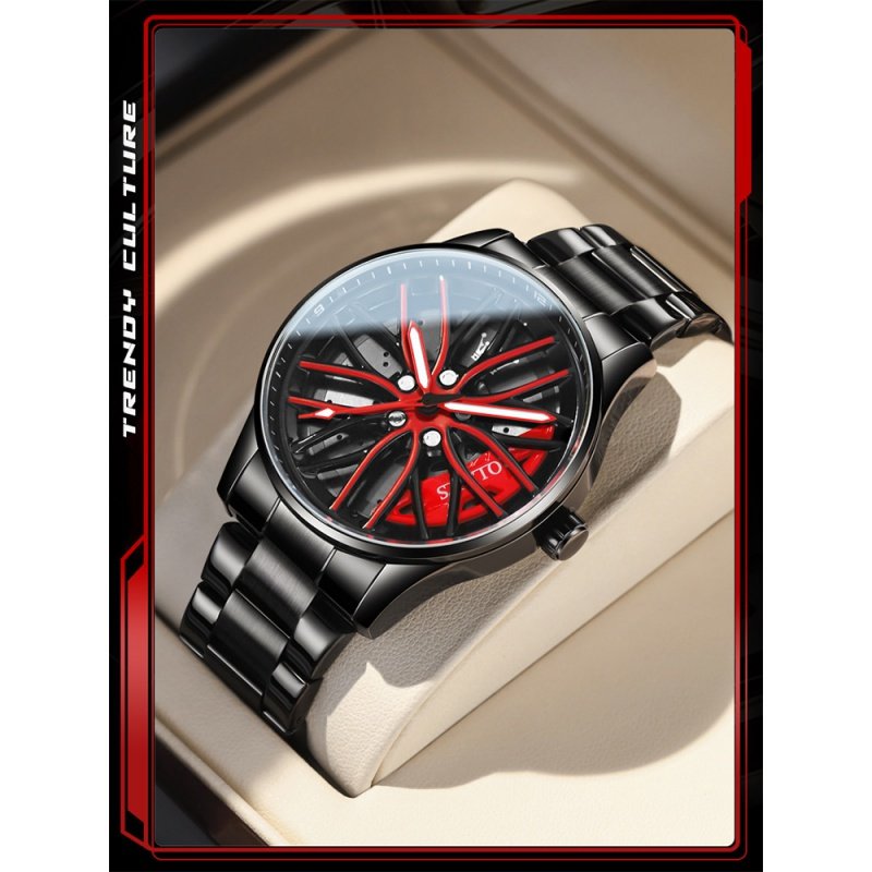 男士轮毂手表新款概念旋转潮流男