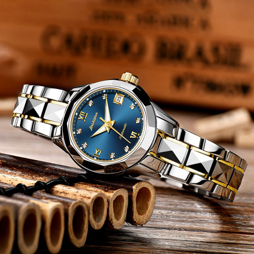 金仕盾品牌女表单日历钨钢高颜值