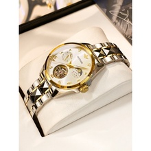 瑞士正品手表女士镂空机械表轻奢高级感钨钢带十大名牌女表