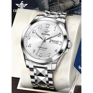 瑞士男机械表防水3228欧品客旗舰店品牌十大手表自动男表夜光真皮