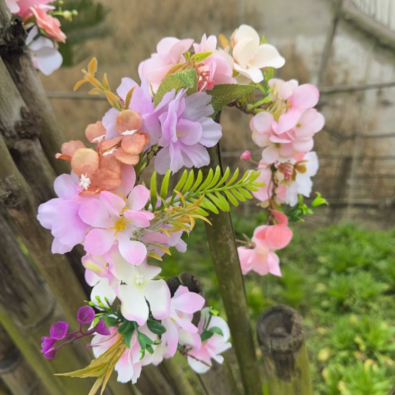 儿童花环头饰粉紫色森系花朵发箍清新仙女拍照道具舞蹈表演装饰品