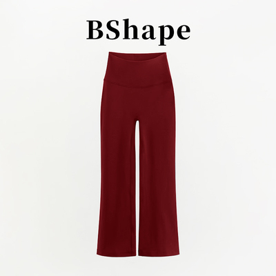 夏防晒裸感瑜伽裤女八分休闲运动微喇高腰高弹提臀喇叭裤5108