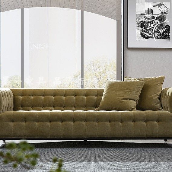 美式新款全实木牛皮三人沙发家里简约客厅休闲客厅绒布沙发定制