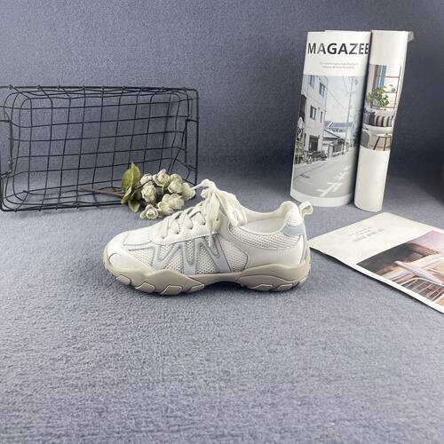 真皮网面透气软底舒适拼色德训鞋