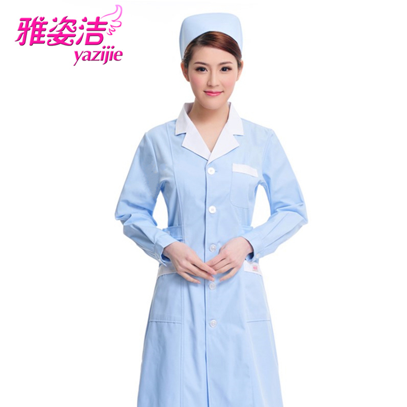 雅姿潔韓制服白大褂長(zhǎng)袖醫(yī)生服女護(hù)士服冬裝實(shí)驗(yàn)藥店美容牙科口腔