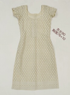 微瑕印度手工刺绣古着上衣侧开衩旅拍短袖修身女装vintage米白色