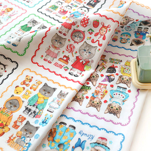 韩国进口猫叔叔20支纯棉面料手工DIY拼布包袋抱枕布料This