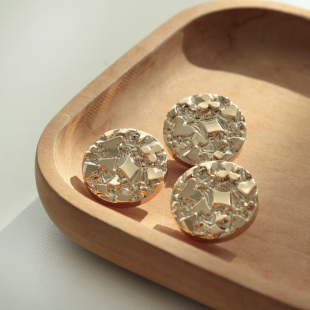 韩国进口金色扑克纽扣手工小香风外套大衣金属感闪亮裙子扣子23mm