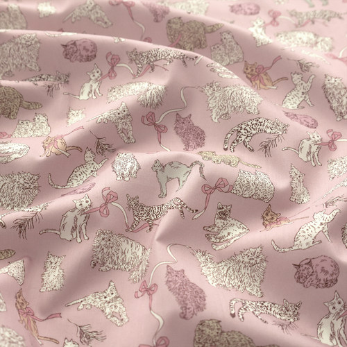 日本正品liberty100支Tana棉面料纯棉布手工粉猫咪服装布Co&Eight
