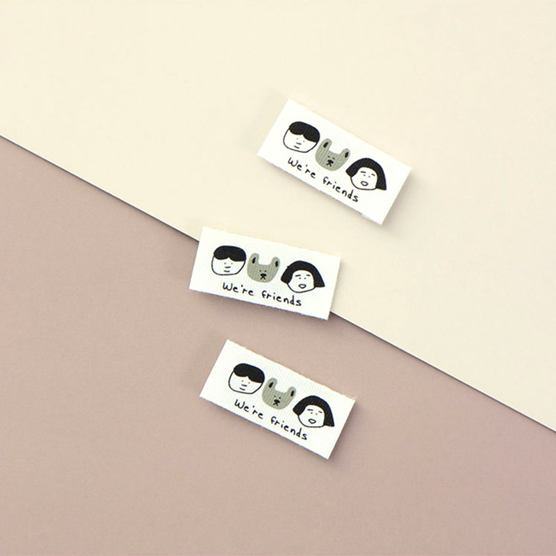 韩国进口配件手工辅料标签贴布装饰缝纫白色卡通人物伙伴联语布贴,居家布艺,布贴,淘宝优惠券,粉丝福利购,淘宝优惠卷