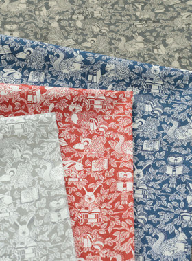 英国正品liberty面料100支lawn长纤棉手工舒适服装布料林间图书馆