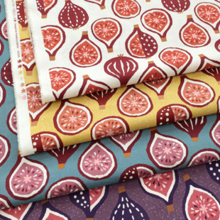 日本进口cosmo20支纯棉面料手工diy包包厚实柔软家居布缤纷无花果