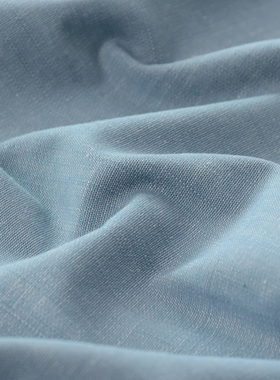 日本进口seven20支色织先染纯棉布料diy手工清新柔软服装布海蓝色