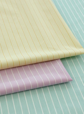 日本进口品牌色织纯棉面料手工DIY条纹夏季衬衫服装布料柔彩竖纹
