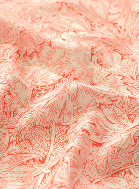 英国正品liberty面料100支lawn长纤棉柔软衬衫连衣裙莫里斯亮橙色