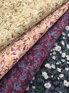 日本进口纯棉布料sunwell60支有机棉diy典雅上衣裙子服装滟滟花影